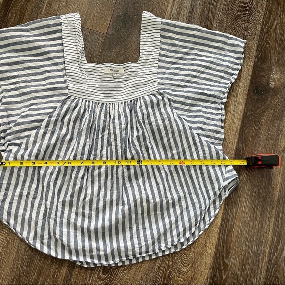 Madewell women's striped butterfly sleeve tweed short sleeve cotton (s) - Picture 9 of 9